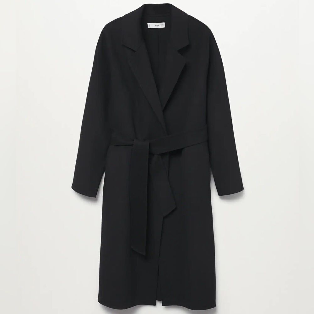 Mango Handmade Wool Blend Coat Black New - Picture 4 of 11